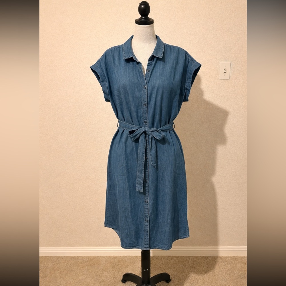 Vintage America Indigo‎ Denim Midi Dress. Size Large. NWT